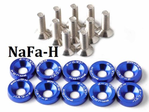 Motorcycle Aluminum Fender Washers Bolts Windshields & Accessories - Blue