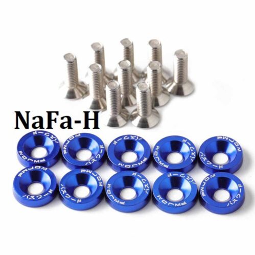 Motorcycle Aluminum Fender Washers Bolts Windshields & Accessories - Blue