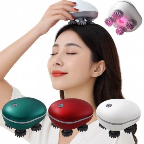 Electric Scalp Massager Portable Head Massager with Kneading 96 Massage Nodes, Handheld Head Scratcher Massager for Stress Relax and Pain Relief, Ideal Gifts for Women, Men