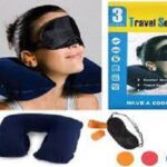 3 in 1 Travel Pillow Set - Head Pillow, Eye Cover & Ear Plug
