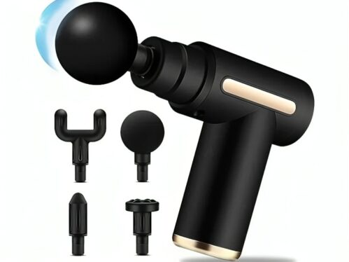 Rechargeable Muscle Relief Massage Gun with Attachments, Portable Handheld Deep Tissue Massager, New USB Charging, Multiple Colors