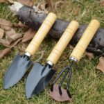 3-Piece Mini Garden Tool Set – Shovel, Rake, Spade with Wooden Handles for Plants & Weeding - Image 2