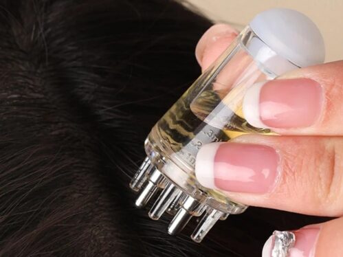 Scalp Applicator Hair Regrowth & Styling Solution Guide Comb Hexagon Head Oil Roller Ball Massage Comb Massage Relaxation Tools