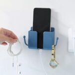 Mobile Phone Charging Hanging Holder Multifunction Wall Mounted Plug Bracket Remote Control Mounted Storage Box - Image 4