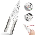8inch Multifunctional Wire Stripper and Crimping Tool or Professionl Electrician Stainless Steel Wire Puller Plier, wire Cutter for Wiring, Looping, Cutting, Splitting, crimping, Gripping, Twisting, Nail Pulling and Electrical Stripping Tool or Tools - Image 7