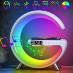 G63 4 In 1 Bluetooth Speaker 10W Multifunctional Wireless Charger LED Atmosphere RGB Night Light Alarm Clock Desk Lamp Bluetooth Speaker Wireless Charging Modern Speaker - Image 2