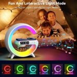 G63 4 In 1 Bluetooth Speaker 10W Multifunctional Wireless Charger LED Atmosphere RGB Night Light Alarm Clock Desk Lamp Bluetooth Speaker Wireless Charging Modern Speaker