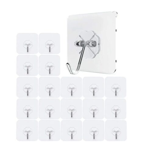 10 Piece Hanger Hook For Bathroom Transparent Strong Self Adhesive Door Wall Hanger Hooks