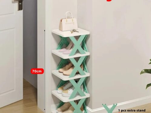 Large Size Multilayer Shoe Rack- 5 Layer Shoe Shelf Removable Shoe Cabinet With Extra X Stand (1pcs)