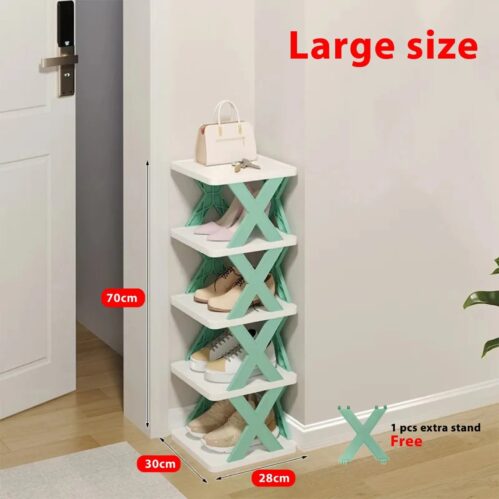Large Size Multilayer Shoe Rack- 5 Layer Shoe Shelf Removable Shoe Cabinet With Extra X Stand (1pcs)
