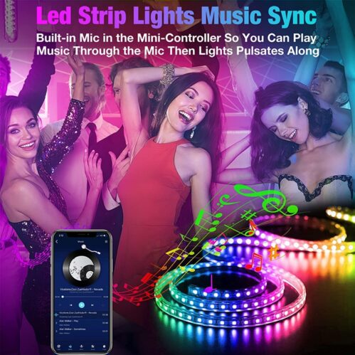 Best Quality 5 -10 Meter LED Light Strip TV LED Backlight USB RGB 2835 Color Strip Music Synchronized Color Changing Remote App Control 5Volt Halloween Decorative Night Light Suitable for Home Party Holidays