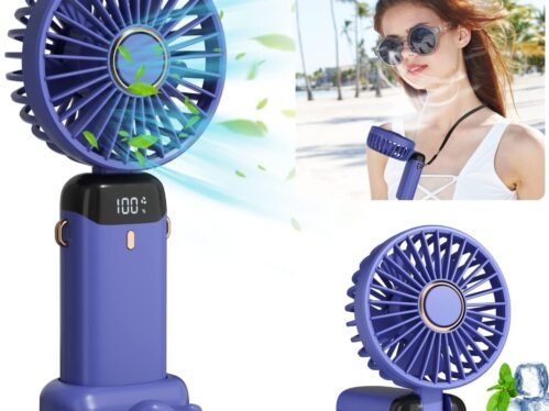 Handheld Fan, Mini Portable Personal Fan USB Rechargeable (Green)