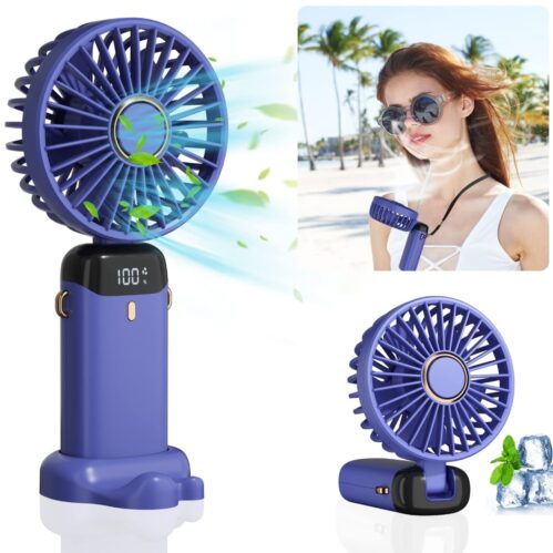 Handheld Fan, Mini Portable Personal Fan USB Rechargeable (Green)
