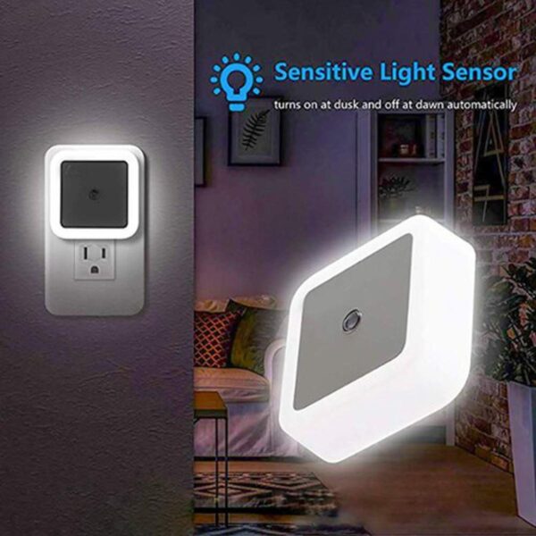 Auto On/Off Mini Wall LED Night Light - Convenient & Smart Bedroom Illumination - Image 3