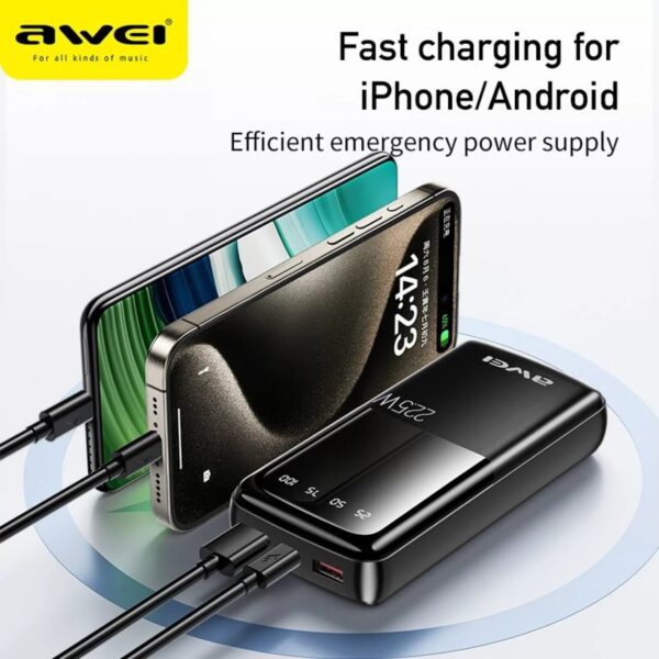 Awei P13K 22.5W PD Powerbank 20000mah Fast Charging - Image 4