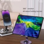 360° Rotating Full Metal Phone & Tablet Stand – Aluminum Alloy Adjustable Desktop Holder for Mobile Devices - Image 2