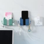 Mobile Phone Charging Hanging Holder Multifunction Wall Mounted Plug Bracket Remote Control Mounted Storage Box - Image 2