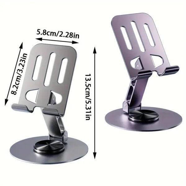 360° Rotating Full Metal Phone & Tablet Stand – Aluminum Alloy Adjustable Desktop Holder for Mobile Devices - Image 3