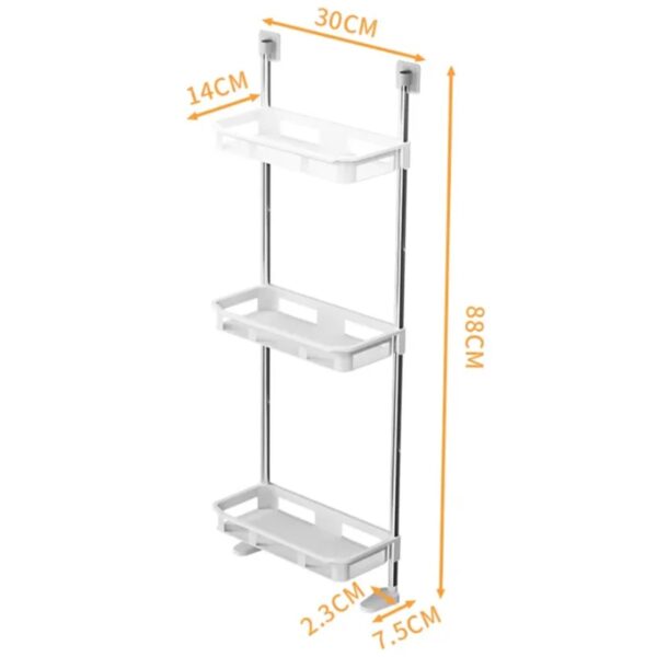 3-Tier Multifunctional Wall Hanging Storage Rack - Kitchen & Bathroom Organizer - Image 4