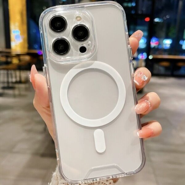 For Apple IPhone 15 / 14 / 13 / 12 / 11 / 11 Pro Max / Anti Yellow Magsafe Magnetic Wireless Charging Case Clear Transparent Shockproof Back Cover Phone case - Image 5