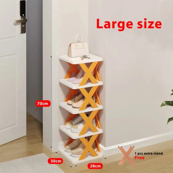 Large Size Multilayer Shoe Rack- 5 Layer Shoe Shelf Removable Shoe Cabinet With Extra X Stand (1pcs) - Image 6