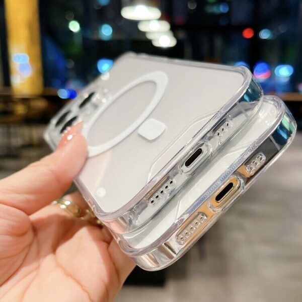 For Apple IPhone 15 / 14 / 13 / 12 / 11 / 11 Pro Max / Anti Yellow Magsafe Magnetic Wireless Charging Case Clear Transparent Shockproof Back Cover Phone case - Image 6