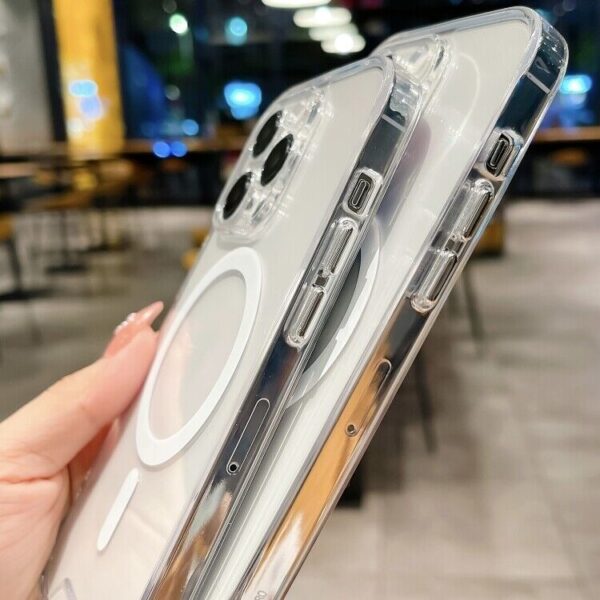 For Apple IPhone 15 / 14 / 13 / 12 / 11 / 11 Pro Max / Anti Yellow Magsafe Magnetic Wireless Charging Case Clear Transparent Shockproof Back Cover Phone case - Image 7