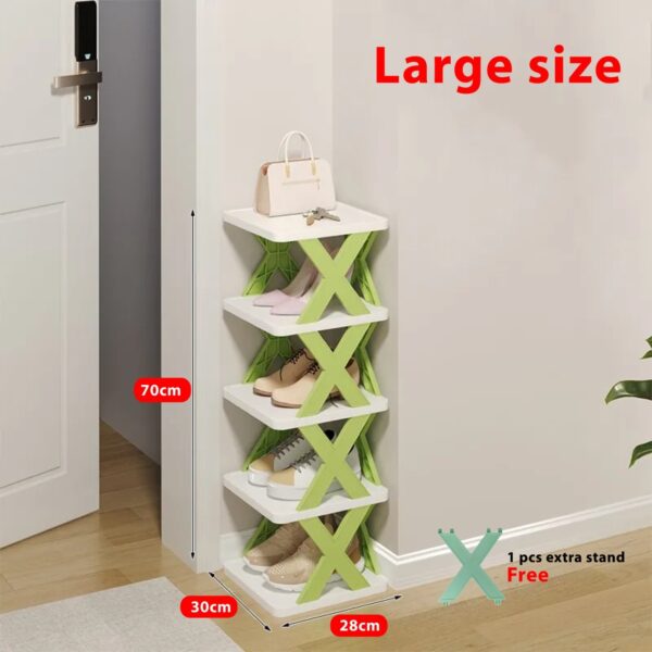 Large Size Multilayer Shoe Rack- 5 Layer Shoe Shelf Removable Shoe Cabinet With Extra X Stand (1pcs) - Image 7
