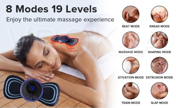EMS Mini Massager with 2 Pad ,Muscle Stimulator Full Body Relaxation Pain Relief Vibration massager - Image 4