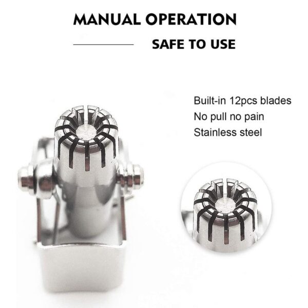 Mini Portable Nose Hair Removal Tool Waterproof Stainless Steel Man Manual Nose Hair Trimmer for Nose Ear Moustache and Whiskers Hair - Image 4