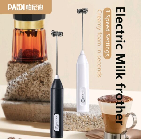 imgi_90_Sd60f7a1419cf4f0eb4276c021c527e5ci.jpeg USB Rechargeable Handheld Egg Beater 3 Speeds Electric Milk . - Image 1